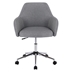 Terra Vita Office Chair - Swivel Adjustable Task Chair - Grey Cotton Linen - Stainless Steel Legs