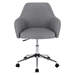 Terra Vita Office Chair - Swivel Adjustable Task Chair - Grey Cotton Linen - Stainless Steel Legs - CAB3899