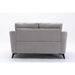 Highland 60" Loveseat with Tufted Cushion - Light Gray Velvet Fabric - Black Metal Legs - CAB3904