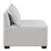 Petalea Armless Chair - Ivory Fabric - Dark Espresso Finish Legs - CAB3908