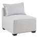 Petalea Armless Chair - Ivory Fabric - Dark Espresso Finish Legs - CAB3908