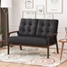 Quebec 45" Loveseat - Charcoal Gray Fabric - Walnut Finish Legs - CAB3914