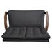 Quebec 45" Loveseat - Charcoal Gray Fabric - Walnut Finish Legs - CAB3914