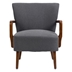 Terra Verde Accent Chair - Dark Gray Linen - Brown Finish Legs