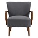 Terra Verde Accent Chair - Dark Gray Linen - Brown Finish Legs - CAB3919