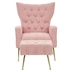 Jardinique Accent Chair with Ottoman - Pink - Iron Legs