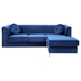 Moonliton 75" Delray Sofa Chaise - Navy Blue Velvet - Heavy Duty Chrome Legs - CAB3930