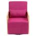 Verdani Accent Chair - Rose Red Linen - Swivel