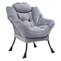 Lysandir Lazy Chair - Light Gray Fabric - Anti-Rust Steel Frame 