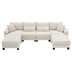 Camberwell 133" Sectional Sofa - 6 Seat Reversible with Armrest Bags - Beige Corduroy - Solid Wood Frame and Legs