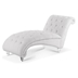 Parker Tufted Armless Chaise Lounge - White Teddy Velvet Cover - Acrylic Legs