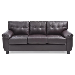 Thornbrook Loveseat - Cappuccino Polyurethane - Hardwood Frame 