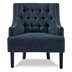 Orchard Accent Chair - Textured Indigo Fabric - Black Finish Legs