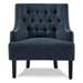 Orchard Accent Chair - Textured Indigo Fabric - Black Finish Legs - CAB3964