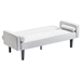 Floremia 71" Futon Sofa Bed Convertible with Armrests - Light Grey Velvet - Solid Wood Legs - CAB3970