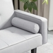 Floremia 71" Futon Sofa Bed Convertible with Armrests - Light Grey Velvet - Solid Wood Legs - CAB3970