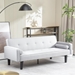 Floremia 71" Futon Sofa Bed Convertible with Armrests - Light Grey Velvet - Solid Wood Legs - CAB3970