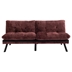 Eastonview 71" Convertible Sofa Bed - Wine Red Chenille - Metal Legs