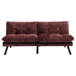 Eastonview 71" Convertible Sofa Bed - Wine Red Chenille - Metal Legs 