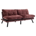 Eastonview 71" Convertible Sofa Bed - Wine Red Chenille - Metal Legs - CAB3971