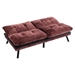 Eastonview 71" Convertible Sofa Bed - Wine Red Chenille - Metal Legs - CAB3971