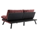 Eastonview 71" Convertible Sofa Bed - Wine Red Chenille - Metal Legs - CAB3971