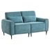 Virenna 62 Loveseat with Metal Legs and Throw Pillows - Blue Chenille Fabric