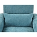 Virenna 62 Loveseat with Metal Legs and Throw Pillows - Blue Chenille Fabric - CAB3985