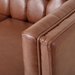 Vallenso 75" Faux Leather Sofa - 3 Seater with Tufted Back - Light Brown Polyurethane - Birch Wood Legs - CAB3987