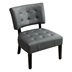 Bloomhaven Accent Chair - Gray Blended Leather Tufted - Oversized Seating