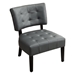 Bloomhaven Accent Chair - Gray Blended Leather Tufted - Oversized Seating - CAB3988