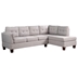 Glasgow 97" Sectional Sofa with Right Facing Chaise - Light Gray Linen - Coffee Brown Finish Legs