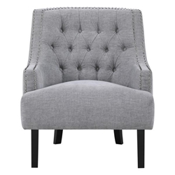 Orchard Accent Chair - Gray Chenille Fabric - Black Finish Legs 