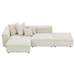 Carson Soft Corduroy Sectional Modular Sofa Set - Small L-Shaped Chaise Couch for Living Room, Apartment, Office - Beige - CAB3996