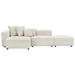 Carson Soft Corduroy Sectional Modular Sofa Set - Small L-Shaped Chaise Couch for Living Room, Apartment, Office - Beige - CAB3996