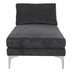 Caelux Chaise Lounge - Black Fabric - Silver Bracket Legs