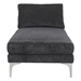 Caelux Chaise Lounge - Black Fabric - Silver Bracket Legs - CAB3997