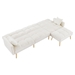 Kaius 107" Sectional Sofa Bed - Cream White Velvet - Golden Metal Legs - CAB4001