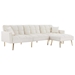 Kaius 107" Sectional Sofa Bed - Cream White Velvet - Golden Metal Legs - CAB4001