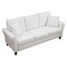 Lysithea 78" Modern Velvet Couch with 2 Pillow - White Velvet Fabric - Plastic Legs - CAB4017