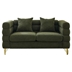 Luminari 60" Sectional Loveseat - 2 Seater - Green Teddy - Streamline Modern Design