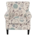 Quail Hollow Jasmine Club Chair - White and Blue Floral Fabric - Birch Wood Legs