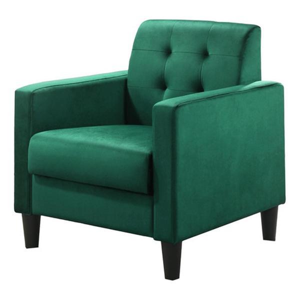 Kaidalyn 27.5" Green Velvet Accent Armchair with Tufting - Green Velvet 