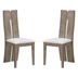 Aber Dining Chair - Natural & Light Brown Rubber Wood Frame with Polyurethane Leather Cushion - Set of 2