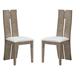 Aber Dining Chair - Natural & Light Brown Rubber Wood Frame with Polyurethane Leather Cushion - Set of 2 - CAB4040