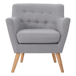 Iverness Club Chair - Light Grey Fabric 