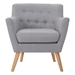 Iverness Club Chair - Light Grey Fabric - CAB4042