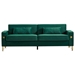 Elev 85" Velvet Sofa with Gold Legs - Green - Eucalyptus Frame - CAB4043