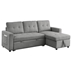 Auroridge 78" Sleeper Sofa Bed - Reversible Sectional with Storage Chaise and Side Storage Bag - Grey