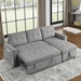 Auroridge 78" Sleeper Sofa Bed - Reversible Sectional with Storage Chaise and Side Storage Bag - Grey - CAB4044